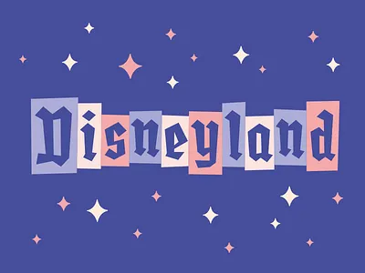 Disneyland blackletter disney disneyland lettering midcentury sign type