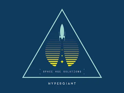 Hypergiant: Space Age Solutions artificial intelligence branding hypergiant illustration retro rocket space stars triangle