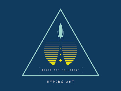 Hypergiant: Space Age Solutions artificial intelligence branding hypergiant illustration retro rocket space stars triangle