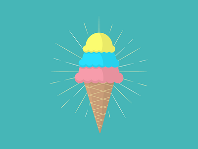 Superman Ice Cream frozen ice cream ice cream cone icecream illustration michigan minimal rainbow seasonal summer sun rays superman vector winter