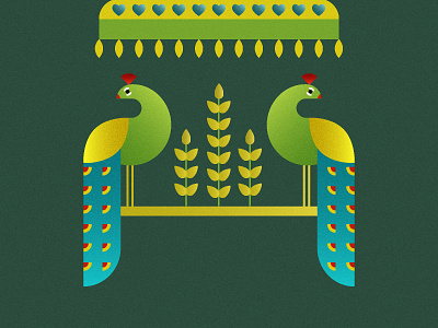 Peacock artwork... art art board artwork artworks ashvin birdhouse color design designer digital art digital art direction digital arts dribbble illustraion illustraor illustration leaf peacock vector web