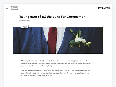 A wedding site with a blog - Day 1 of Daily Design design ui web website wedding