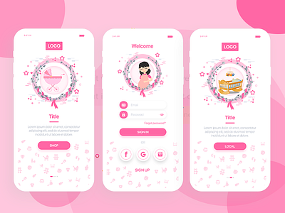 Onboarding Pregnancy app app design category app design design app design uiux feed app home screen landing page login mobile design onboarding ui ux