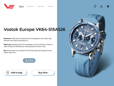 Vostok Europe - A Watch Shop Website Landing Page ui ux webdesign uidesign watch