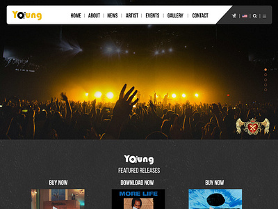 Young Music Website branding design ui ux web wordpress development
