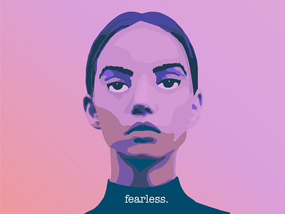 Fearless fearless girl power illustration pink portrait women