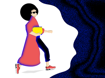 Red. afro afro hero bag fashion illustration red sneaker sun glasses