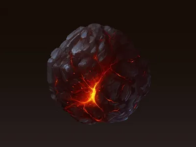 Fire stone study practice 2d 2d art concept environment fire lava stone