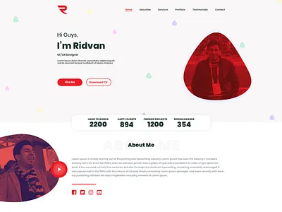 One Page Portfolio Website one page personal portfolio portfolio design ui ux