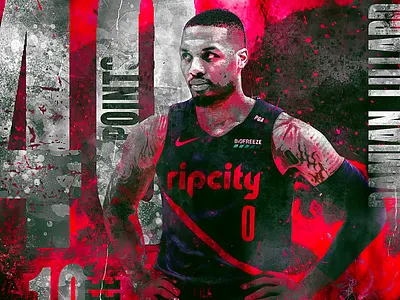 NBA Poster Series: Damian Lillard basketball behance blazers curry damian lillard design graphic design graphic designer harden hoops lebron lillard nba nba poster photo manipulation photoshop portland sports sports design sports poster