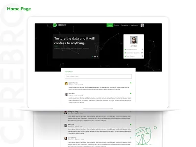 Cerebro - Home Page branding cerebro design desktop design figma graphic green homepage illustrator product design sdslabs typography ui ui ux design user center design user experience user inteface ux ux design web design