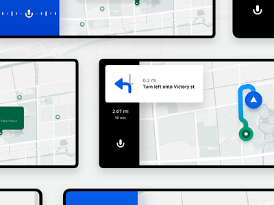 Map UI Kit auto car map navigation route ui8 uid uikit uikits