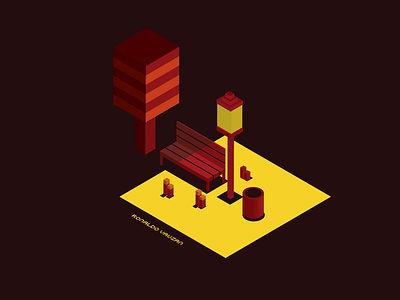 Park In The Dark adobe illustrator cube dark design art design graphic designer flat flat design graphic design graphic art illustration isometric isometric design isometric illustration park city perspective pixel pixel art vector vector art