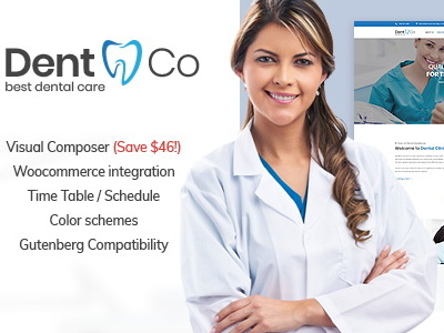 Dentco - Premium Dentist WordPress Theme dentist website theme wordpress