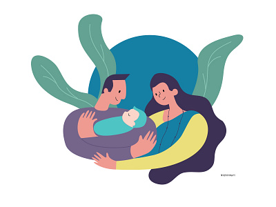 Family family illustration indian newborn