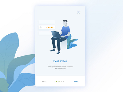 TranF Walkthrough android app blue clean design flat icons illustration interface ios ios app minimal mobile app psd simple ui ux