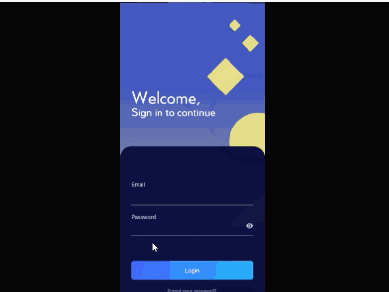 Sign In Mobile App Transition concept design transition ui ux