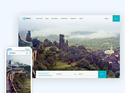Rail.cc homepage webdesign branding logo mobile rail info ui webdesig