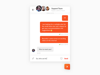 Chat Screen chat saas ui ux widget