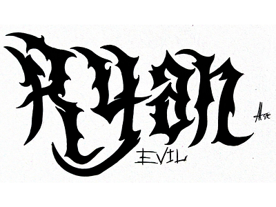 Ryan Evil Tribal art illustration sketch traditional art tribal typography