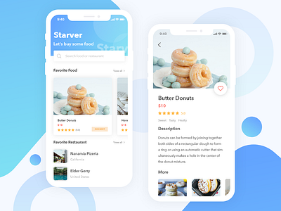 Food Delivery App app blue clean food ios iphone x simple ui ui ui ux ux