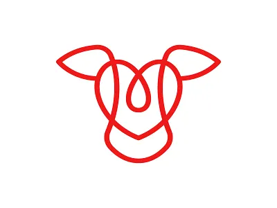 Heart Cattle Logo animal brand identity branding cattle clean cow heart identity line line logo logo logo concept logo design logo designer logo idea logomark love mark minimal simple