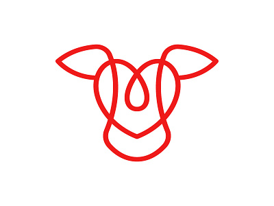 Heart Cattle Logo animal brand identity branding cattle clean cow heart identity line line logo logo logo concept logo design logo designer logo idea logomark love mark minimal simple