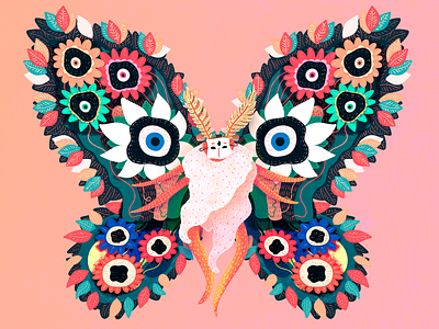 Moth character design illustration moth