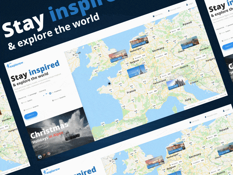 Explore the world, homepage ae animation booking design discover flight app flights gif interaction motion tickets travel ui ui ux ux webdesign