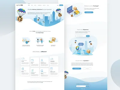 Postex Landing page concept courier landing page postex ux ui website concept