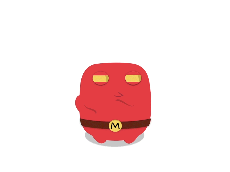 Thoughtful Mr Red 2d 2d animation animation character child children gif illustration little motion red vector