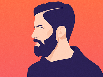 Man illustration design flat illustration man moustache