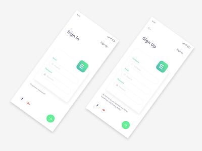 Sign In & Sign Up adobe xd app ios sign in sign up ui user interface ux
