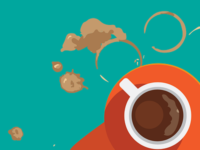 Hi Dribbble! blue coffee color colorful debut design dribbble illustration minimal orange vector visual design