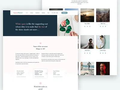 Spaceflower - Webpage Design agency cards concept flowers space webdesign website white