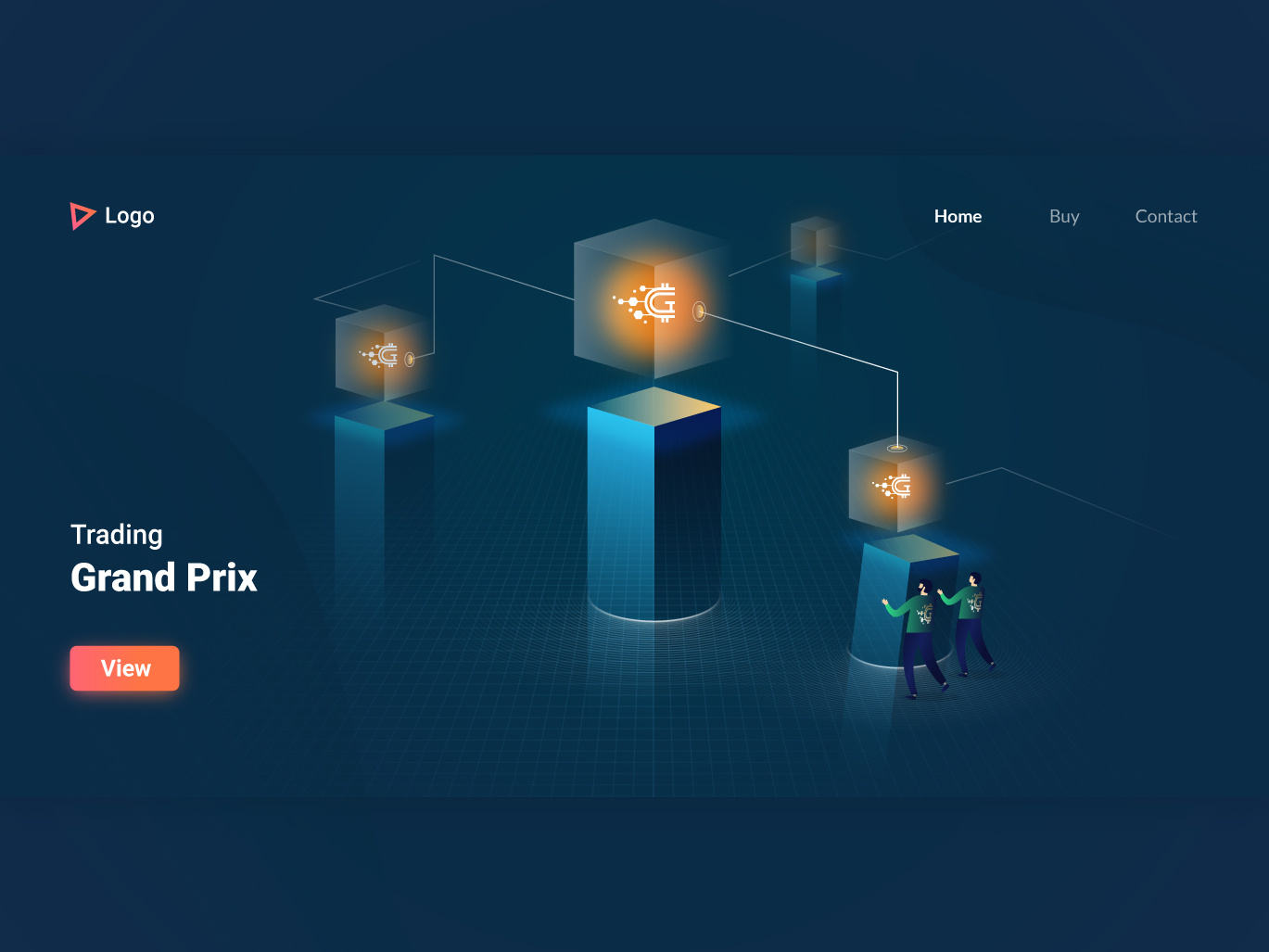 Example of Landing page UI - Coin Grammar