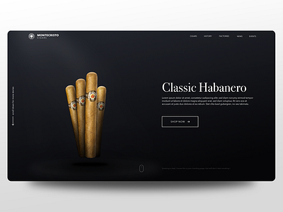 Daily UI Challenge #003 - Landing page 100 adobe xd branding challenge cigars daily days design flat landing minimal modern page ui web