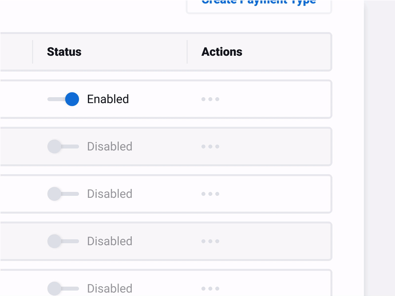 Toggle Switch Progress Bar admin animation data table interaction progress bar toggle switch