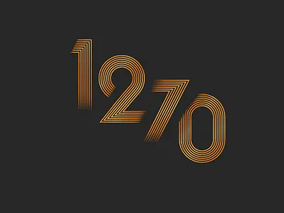 Logo Proposal 1270 beer gradient line art logo number numbers type typography wordmark