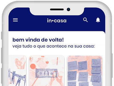 Mural de recados da casa compartilhada app design flat interface risography shared house simple ui ux