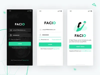 Freebie - Login Pages Mockups (PSD, Sketch) ai app app concept design facial recognition flat ios minimal mobile ui ux vector