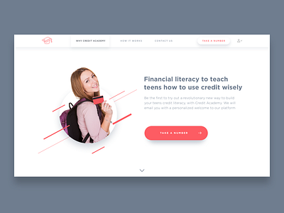 Web Page academy credit landing ui ux web