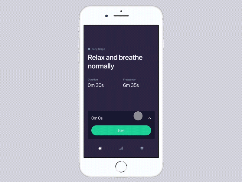 Contraction Timer contractions invision studio invisionstudio timer ui visual design wip