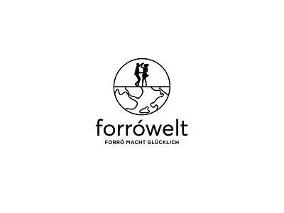 Forró Logo 2d abstract badge beauty branding concept dance design female flat forró identity logo minimalist world