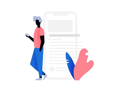 Mobile Article - Colour app article character drawkit editorial illustration ipad pro iphone man mobile procreate