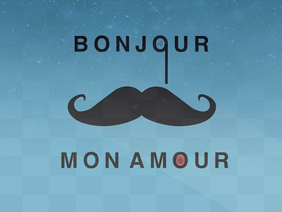 Bonjour 2d amore amour france happy illustration love morning mustache paris parisian