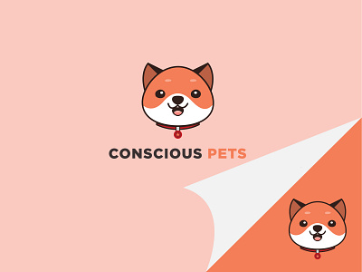 Conscious Pets conscious pets cute dog design dog dog icon flat design graphic design icon illustration logo puppy