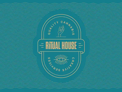 We are Ritual: Debut! 420 cannabis debut design eye flat gold hand icon illustration marijuana modern premier ritual ritualhouse teal vector wave