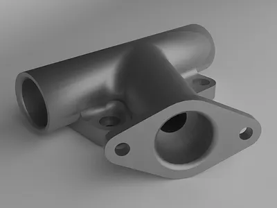 60° dual pipe connector 3d blender cad design design engineer engineering freecad render rendering