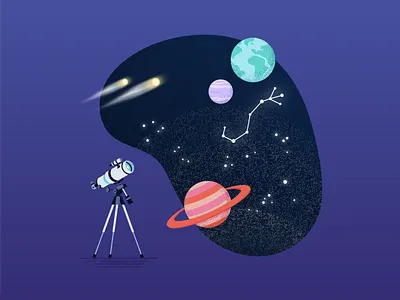 Galaxy constellation earth jupiter scorpio space stars telescope visual design